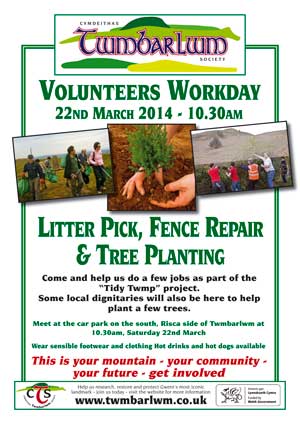 Volunteer Workday - 22nd March 2014 — Cymdeithas Twmbarlwm Society